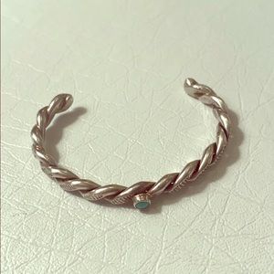 Vintage Silver Turquoise Baby Bracelet